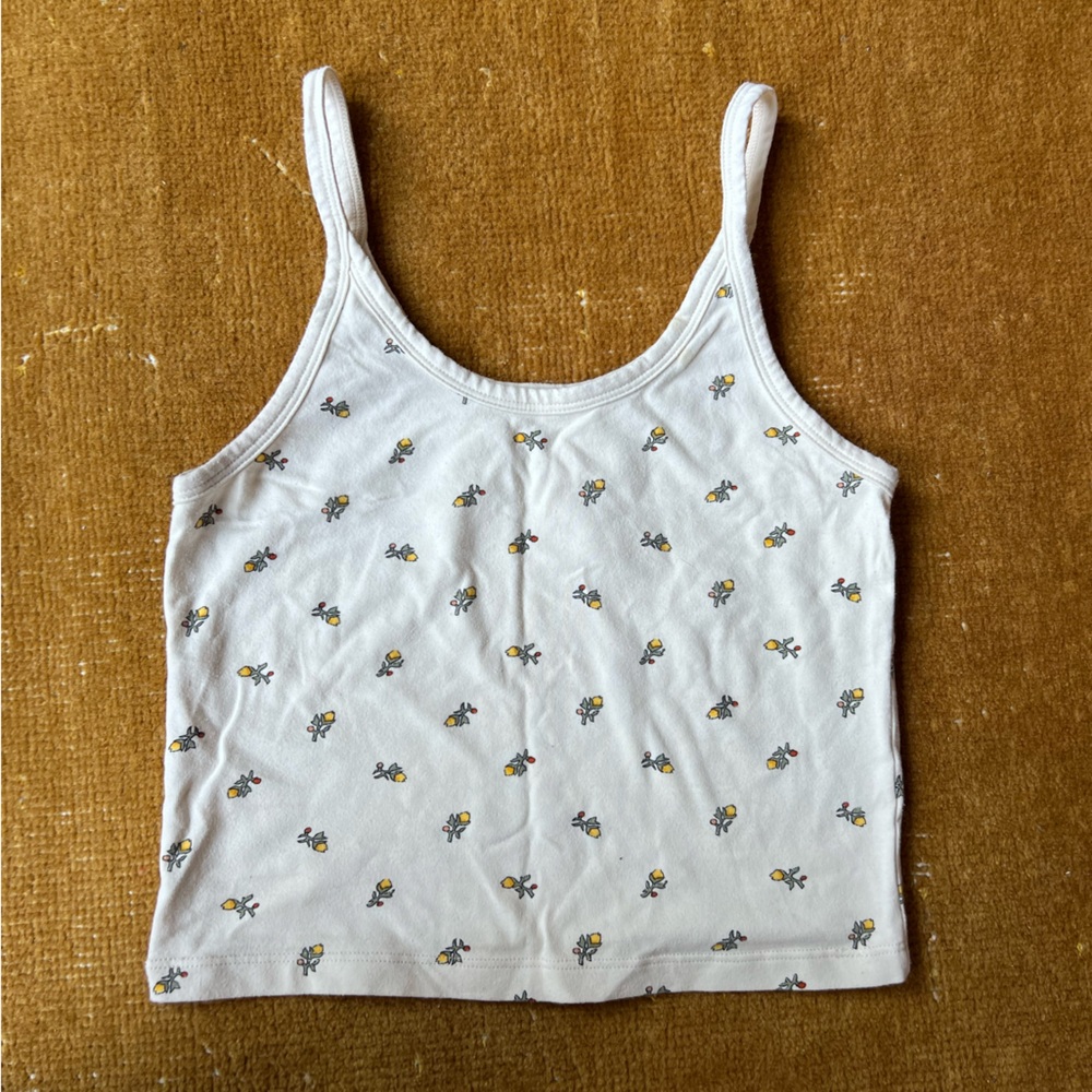 ARQ Yellow Calico crop tank medium